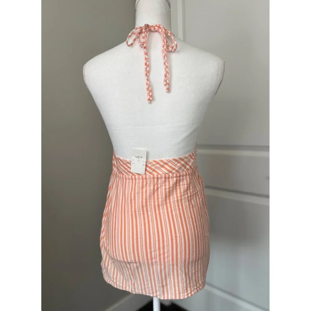 J.Crew Womens Melon Striped Halter Top NWT Size S 60% Cotton 40% Modal Elastic W - Picture 3 of 15